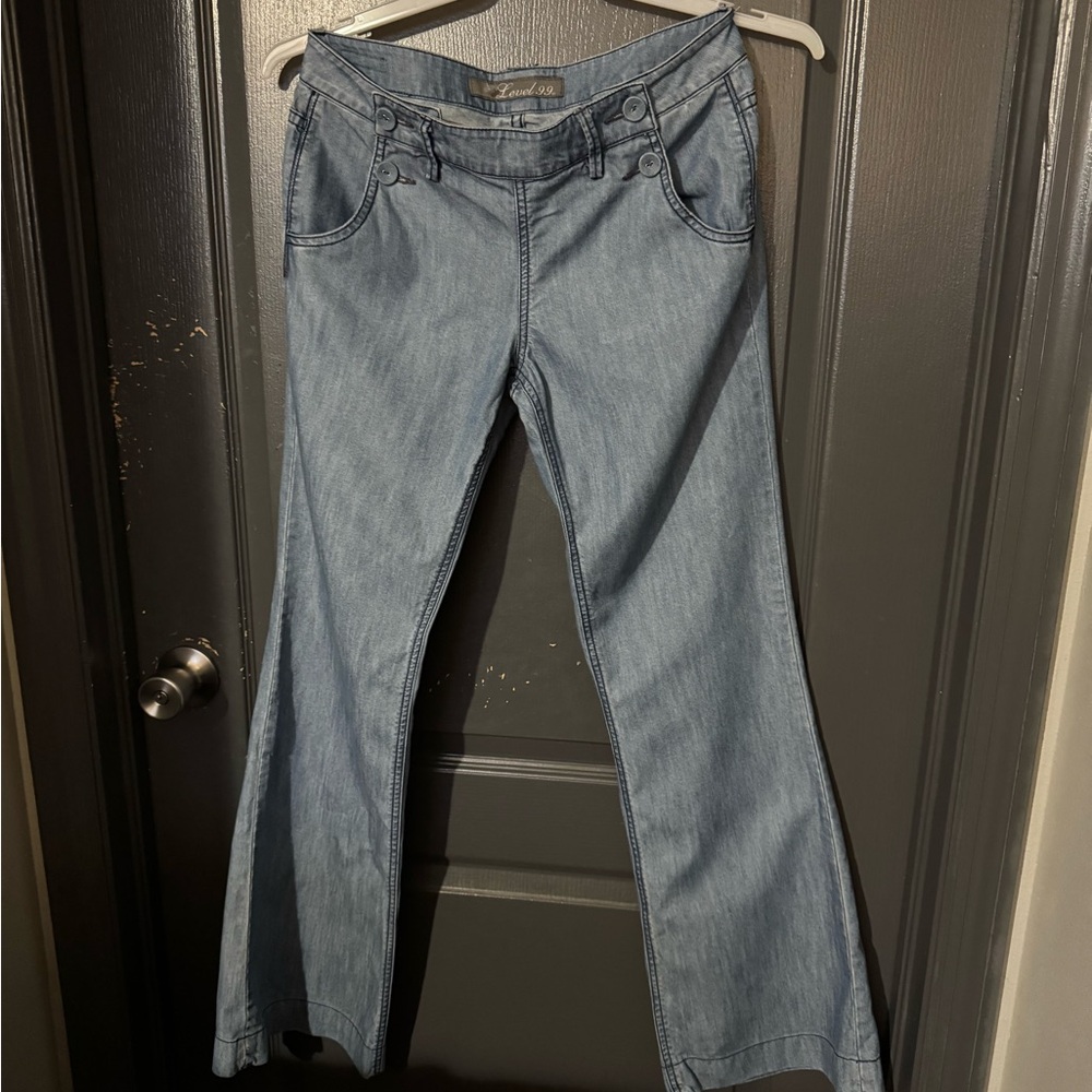 Level 99 Women's Flare Jeans in Light Blue